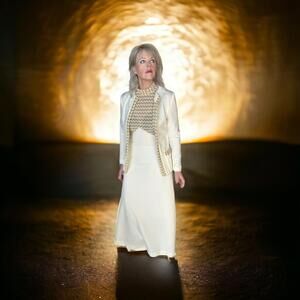 Vintage Formal Floor Length Montgomery Ward Dress Gold toned Trim Pockets Jacket